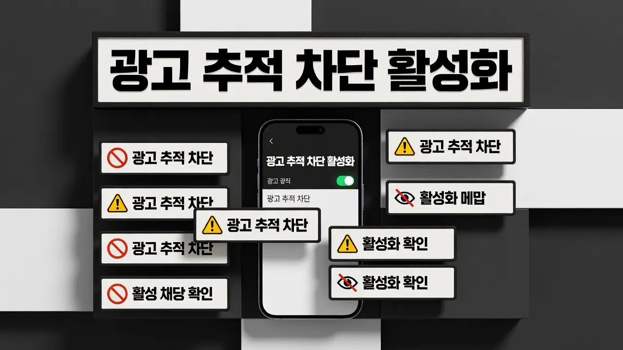 성인 콘텐츠 이용 전 필수 확인: OS 설정에서 '광고 추적 차단 활성화' 토글 스위치를 켜고 추적 권한을 제한하는 체크리스트